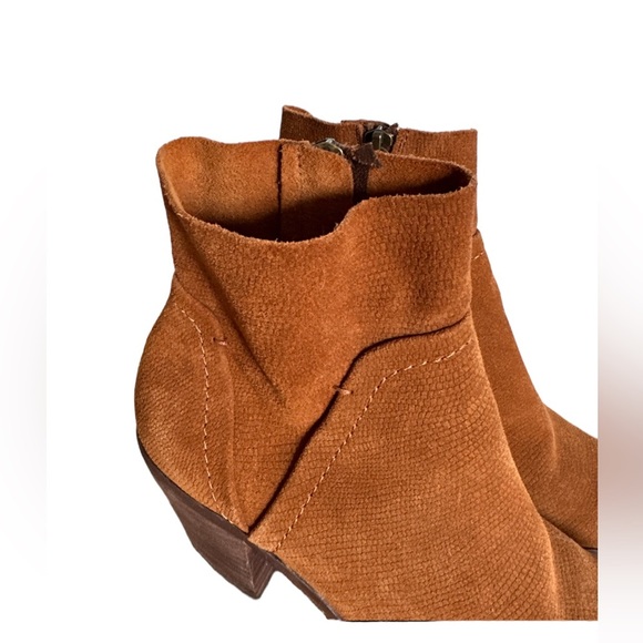 Splendid brown leather suede block heel ankle boots - Picture 6 of 8